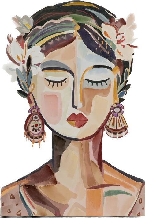 Journaling Pictures, Illustration Kunst, Art Deco Paintings, Frida Art, Art Faces, Watercolor Elephant, Arte Inspo, Inspiring Art, Art Pop