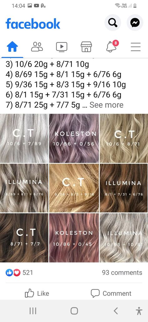 Color Charm Toner Chart, Wella Grey Formulas, Honey Blonde Wella Formula, Wella Balayage Formula, Wella Illumina Color Formulas, Wella Illumina Formulas, Wella Blonde Toner, Wella Shinefinity Formulas, Wella Color Formulas