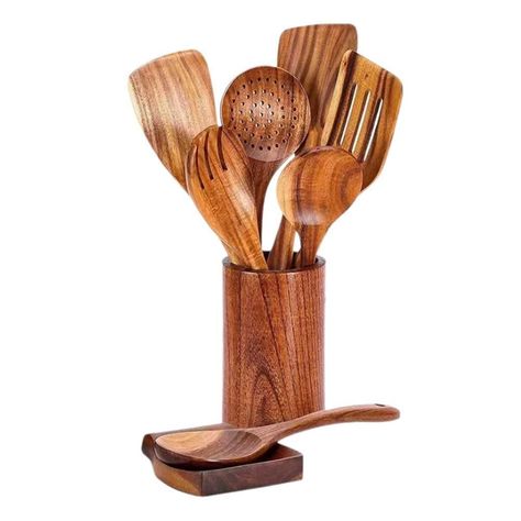 Kitchen Tool Set Wooden Mixing Spoon Wooden Spatula Αу Teak Kitchen, Wood Kitchen Utensils, Ceramic Crock, Pasta Server, Wooden Kitchen Utensils, Kitchen Tool Set, Wooden Spatula, Silicon Utensils, Utensils Set