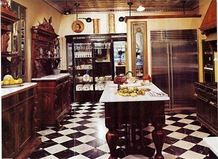 authentic victorian kitchen - Google Search Victorian Kitchen Remodel, 1800s Decor, Victorian Kitchens, Kitchen Victorian, Mansion Kitchen, Checkerboard Floor, Morning Stretches, Victorian Interiors, Victorian Kitchen