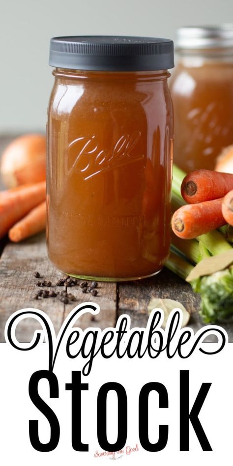 How To Make Homemade Vegetable Stock Recipe From Kitchen Scraps Vegetable Stock Recipe, Homemade Vegetable Stock, Recipes With Vegetable Broth, Chicken Noodle Soup Recipe Homemade, Homemade Vegetable Broth, Carrots And Celery, Pressure Canning Recipes, Stock Recipes, Vegetable Scraps