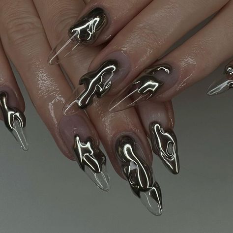 Liquid⛓️ @floriane.rousselot Inspo @sojinails . . . #instanails #nailart #nailartist #frenchnails #lovenails #handpainted… | Instagram Kitchener Style Essences, Dark Ethereal, Costume Aesthetic, Punk Nails, Nails Art Designs, Nail Design Inspiration, Making Decisions, Warrior Quotes, New Nails