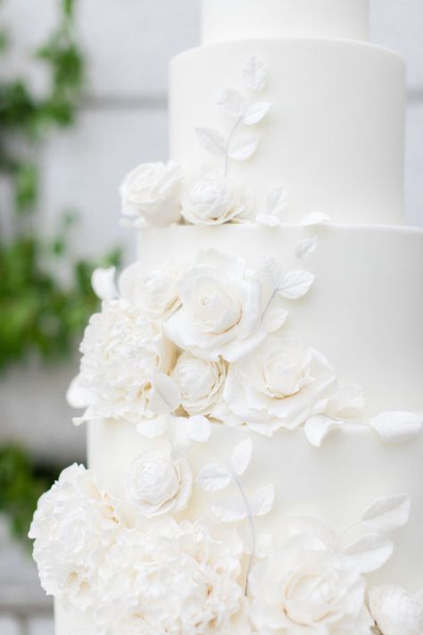 America Wedding, Sugar Flower Wedding Cake, Dover Hall, Flower Wedding Cake, Cake Classic, Classic White Wedding, Black And White Wedding Cake, Wedding Cakes Elegant, Square Wedding Cakes