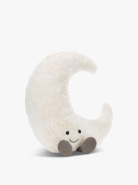 Moon Stuffed Animal, Jelly Cat White Background, Plushies Jellycat, White Jellycat, White Wishlist, Moon Jelly Cat, Moon Jellycat, Jellycat Amuseable, Huge Teddy Bears