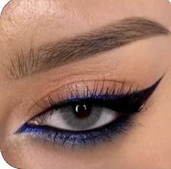 Futuristic Nails, Navy Blue Makeup, Blue Eyeliner Makeup, Ball Makeup, Silver Eye Makeup, Maquillage On Fleek, Blue Eyeshadow Looks, Under Eye Makeup, Dark Blue Eyes