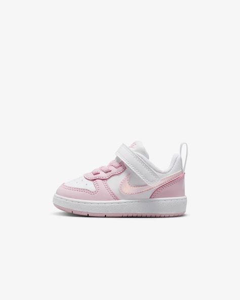 Nike Court Borough Low Recraft Baby/Toddler Shoes. Nike.com Sneaker Ideas, Nike Court Borough Low, Nike Court Borough, Baby Nike, Closed Toe Shoes, Long Haul, Nike Just Do It, Baby Things, Pink Baby