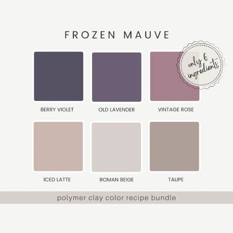 Earthy Purple Color Palette, Mauve Color Palette, Purple Houses, Clay Color Recipe, Color Recipe, Inner Landscape, True Summer, Purple Color Palettes, Neutral Color Palette