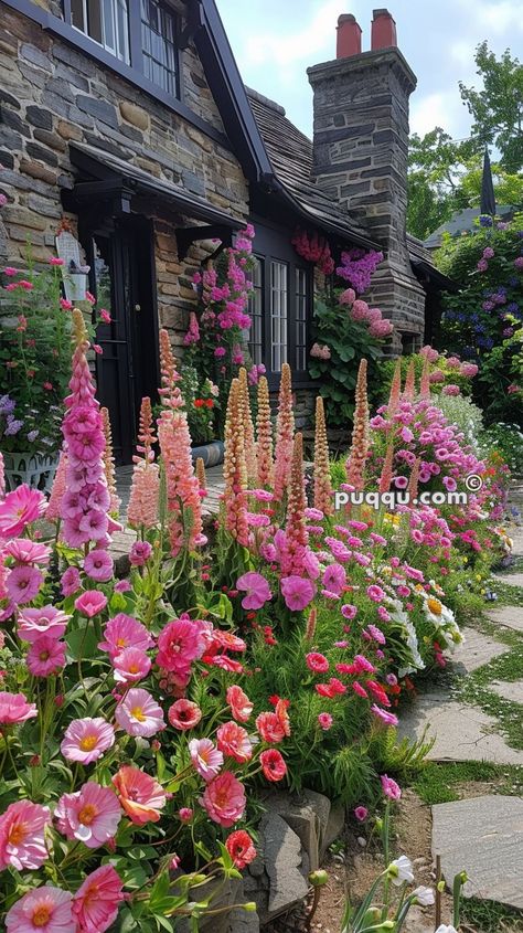 Fairytale English Cottage Garden: Enchanting Oasis English Cottage Flower Garden, English Garden Inspiration, Spring Cottage Garden, Fairytale Cottage Garden, Cottage Garden Shrubs, English Garden Flowers, French Cottage Garden, English Garden Ideas, English Cottage Gardens