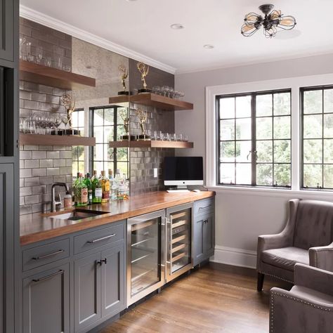 75 Beautiful Home Design Pictures & Ideas - March, 2021 | Houzz Renovation Facade, Wet Bar Designs, Kitchen Wet Bar, Custom Kitchen Remodel, Home Wet Bar, Recessed Panel Cabinets, Bar In Casa, Basement Inspiration, Basement Bar Designs