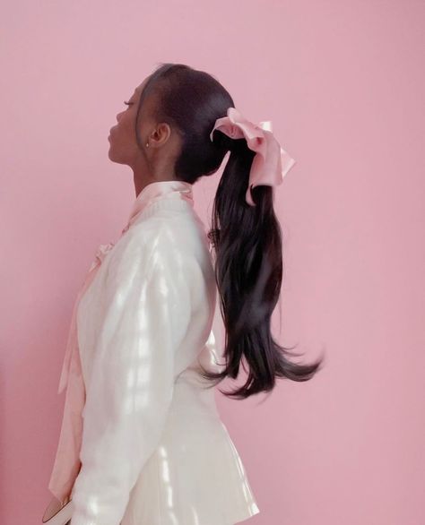 Ponytail Hairstyles, A Woman, Ribbon, Hairstyles, Hair, Pink, On Instagram, White, Instagram