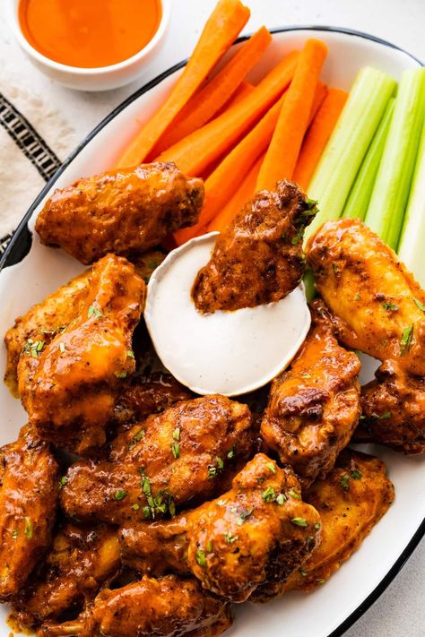 Crispy Air Fryer Chicken Wings - Eating Bird Food Buffalo Chicken Wings In Air Fryer, Buffalo Wings Air Fryer, Fry Chicken Wings, Air Fryer Buffalo Wings, Air Fry Chicken, 2025 Recipes, Air Fryer Recipes Chicken Wings, Air Fryer Buffalo Chicken, Chicken Wing Recipes Fried