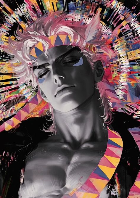 Jojo Bizzare Adventure Fanart, Jjba Painting, Ceasar Zeppeli Fanart, Jojo Caesar, Jojo Pose Reference Magazine, Caesar Zeppeli Fanart, Caesar Jojo, Jjba Caesar, Jojos Bizzare Adventure Fanart