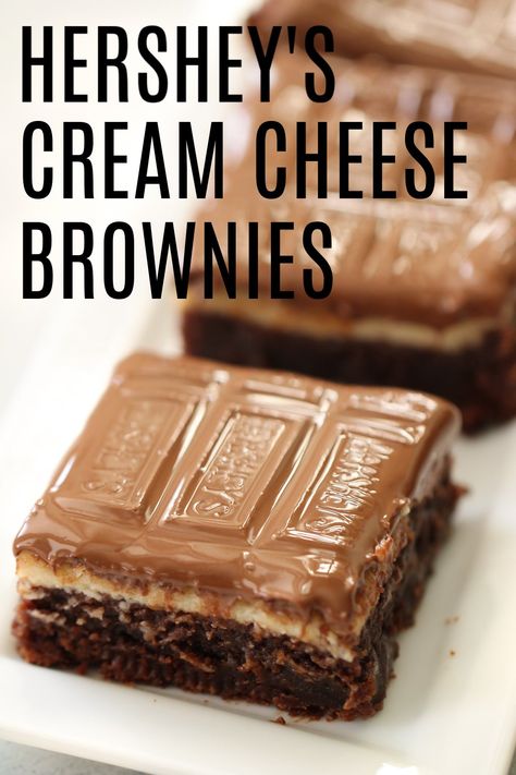 Brownies With Hershey Bars, Hershey Bar Dessert, Recipes With Hershey Bars, Hershey Desserts, Brownie Dessert Ideas, Six Sisters Recipes, Cream Cheese Brownies Recipe, Yummy Brownie Recipes, Brownie Squares