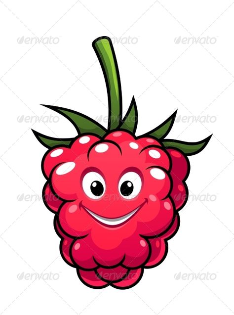 Happy Cartoon Raspberry Fruits And Vegetables Images, Red Cartoon, Happy Fruit, Album Art Design, Happy Cartoon, Sugar Rush, Window Painting, Cute Characters, Album Art