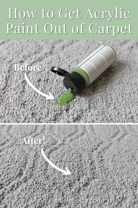 How to Get Acrylic Paint Out of Carpet - Handmade Weekly Paint Out Of Carpet, Best Carpet Stain Remover, Remove Acrylic Paint, Black Fabric Paint, Remove Acrylics, Removing Carpet, Dark Carpet, Painting Carpet, Acrylic Craft Paint