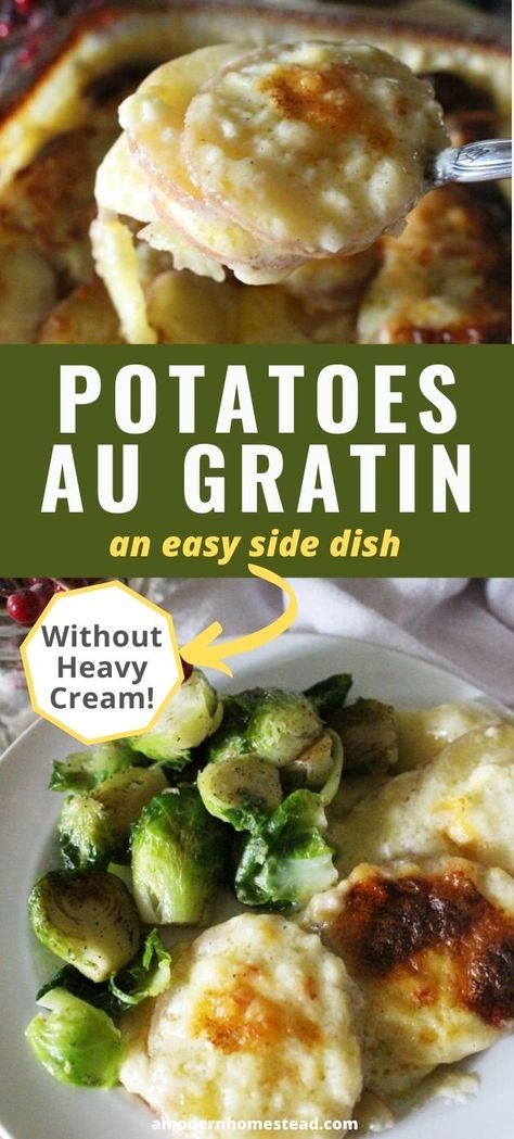 Homemade Potatoes, Home Cooked Dinner, Au Gratin Potatoes Easy, Potatoes Au Gratin Recipe, Homemade Scalloped Potatoes, Scalloped Potatoes Easy, Au Gratin Potato Recipes, Einkorn Recipes, Au Gratin Recipes