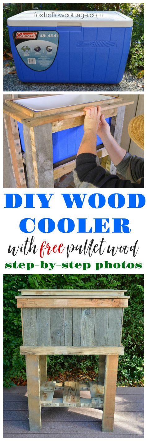 Deck Cooler, Diy Planters Pots, Pallet Cooler, Wood Cooler, Wooden Cooler, Diy Cooler, Bbq Parties, Patio Cooler, Diy Projects For Men