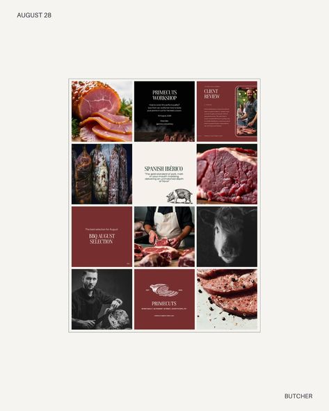 Ngl, creating this feed for butchers got us drooling harder than a St. Bernard at a BBQ 🤤 Got a business that could use some feed-spiration? Slide into our DMs! Baker Instagram Feed, Meat Branding, Charcuterie Business, Beef Farming, Service Marketing, Feed Goals, Meat Shop, Meat Markets, Feed Insta