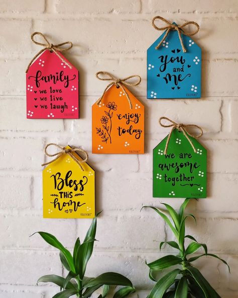 Balcony Hanging Decor, Balcony Wall Decor Ideas, Wall Hanging With Quotes, Teachers Day Wall Hanging, Home Wall Hanging Quotes, Motivational Wall Hanging Diy, Cute Wall Hangings Quotes, Positive Quotes Wall Hanging, Colorful Outfits