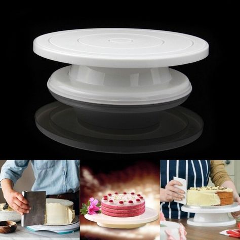 Cake Decorating Stand, Diy Turntable, Turntable Cake, Cake Turntable, 10 Inch Cake, Round Cake Stand, Tool Cake, Diy Baking, Cake Icing