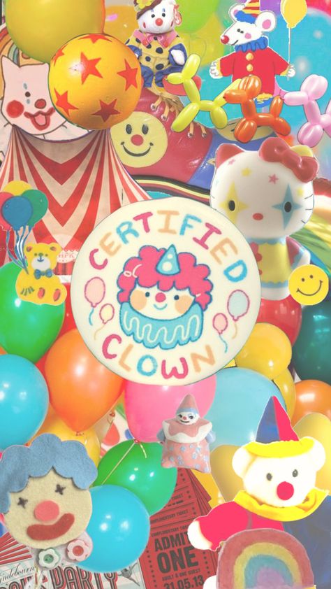 #circus #clown #clowncore #carnival #fair Clowncore Wallpaper, Clowncore Aesthetic, Clown Pics, Circus Aesthetic, Clown Party, Send In The Clowns, Cute Clown, Circus Clown, Clowning Around