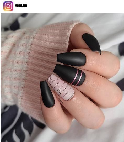 30+ Pink and Black Nail Designs for 2022 - Nerd About Town Nails Pink Black, Pink Black Nails, Pink Nail Art Designs, Opal Nails, Light Pink Nails, Black Nail Art, Black Nail Polish, Pink Nail Art, Black Nail Designs