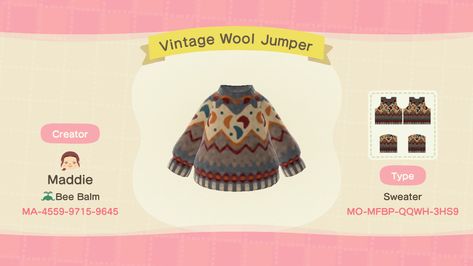 Animal Crossing Sweater Design, Ac New Leaf, Animal Crossing Guide, Animal Crossing Qr Codes Clothes, Qr Codes Animal Crossing, Animal Crossing Pocket Camp, All About Animals, New Animal Crossing, Animal Crossing Game