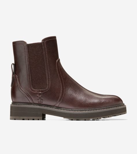 Women's Greenwich Waterproof Chelsea Boots in Medium Brown | Cole Haan Cole Hann, Brown Boots Women, 4 Inch Heels, Lug Sole, Medium Brown, Brown Boots, Light Beige, Cole Haan, Chelsea Boots