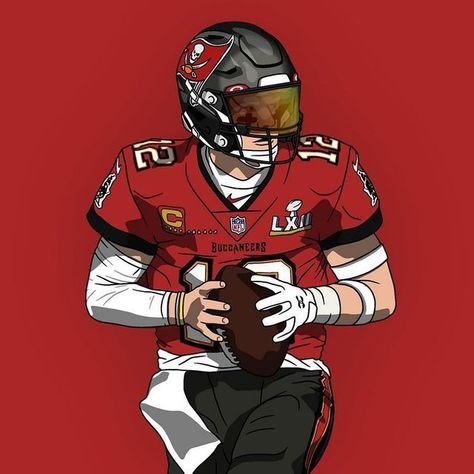 College Football Art, Tampa Bay Buccaneers Football, Football Poses, Football Drawing, Buccaneers Football, Nfl Football Pictures, Nfl Football Art, Tampa Bay Bucs, Arm Accessories