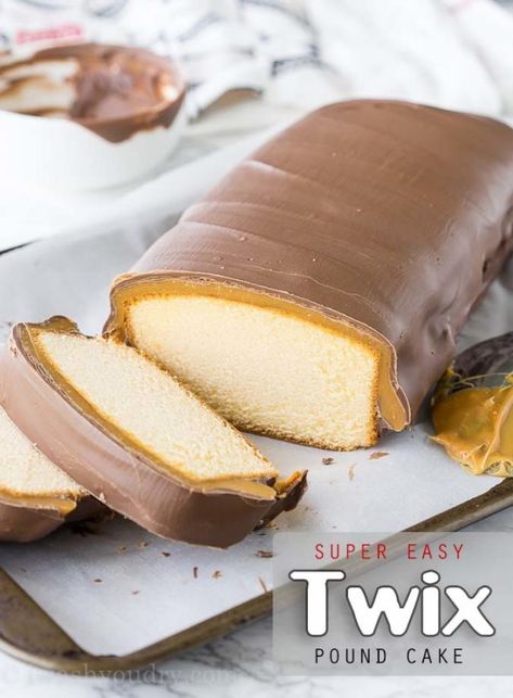 Twix Cake, Fast Desserts, A Piece Of Cake, Monkey Bread, Easy Treats, Pound Cake Recipes, Piece Of Cake, Quick Desserts, Sweets Treats