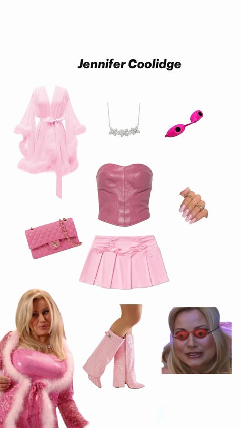 All pink Halloween costume - Jennifer Coolidge from Cinderella story (last minute) Costumes For Blondes, Pink Halloween Costumes, Blonde Halloween Costumes, Last Minute Costume, Easy Halloween Costume, Jennifer Coolidge, Last Minute Halloween, Pink Costume, Cinderella Story