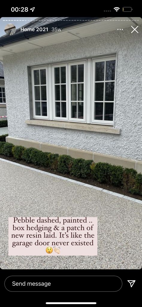 Pebble Dash, House Skirting, House Designs Ireland, Box Hedging, Residential House, House Inspo, Hedges, Driveway, House Front