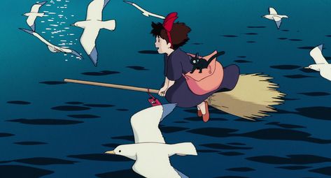 Kikis Delivery Service Screencaps, Kikis Delivery Service Art, Ghibli Background, Studio Ghibli Background, Ghibli Tattoo, Anime Witch, Kiki Delivery, Kiki's Delivery Service, Studio Ghibli Movies