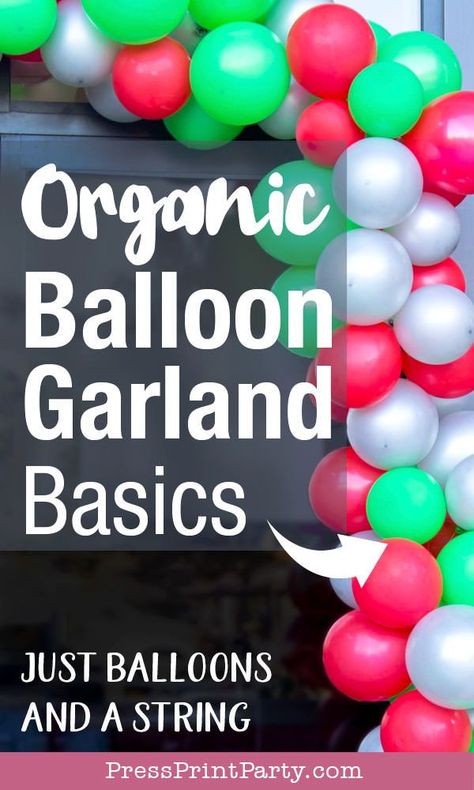 Organic Balloon Garland Tutorial, Balloon Garland Photo Backdrop, No Helium Balloon Decorations, Easy Balloon Garland, Birthday Party Planner Printable, Make A Balloon Garland, Baloon Garland, Flamingo Party Supplies, String Balloons