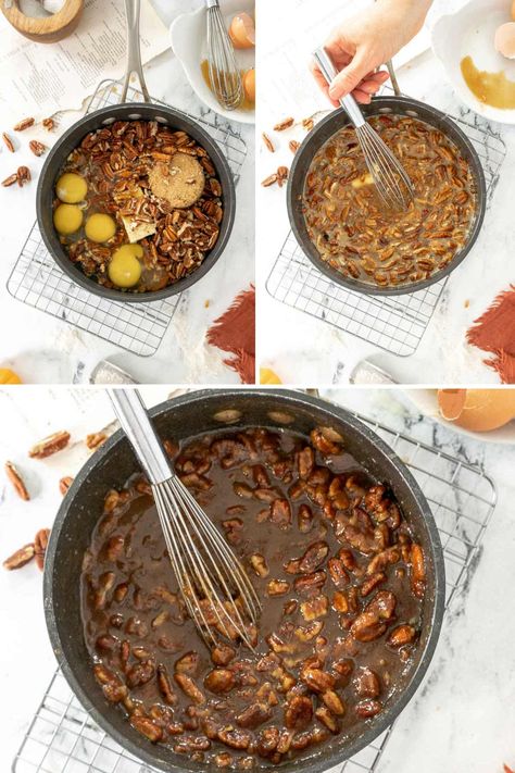 Pecan Pie Filling Recipe Easy, Canned Pecan Pie Filling, Pecan Pie Filling Canning Recipe, Pecan Pie Filling For Cupcakes, Store Bought Pecan Pie Hacks, Pecan Pie Filling Recipe, Easy Pecan Pie Recipe Without Corn Syrup, Pecan Pie With Premade Crust, Pecan Pie Sauce