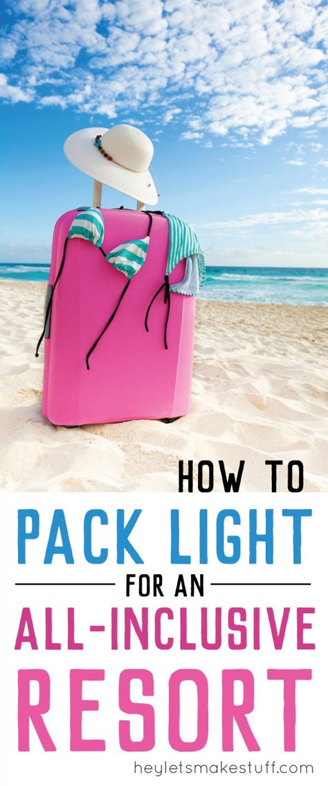 Traveling to an all-inclusive resort significantly cuts down on the amount of stuff you need to pack for a trip. Here are tips and tricks to travel light in a carry-on! All Inclusive Resort Outfits, Pack For A Trip, Cancun Vacation, Mexico Cancun, Cancun Trip, All Inclusive Vacations, All Inclusive Resort, Family Vacation Destinations, Mexico Vacation