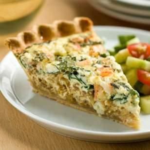 Shrimp & Spinach Quiche Recipe Shrimp Quiche, Seafood Quiche, Quiche Recipes Healthy, Impossible Pies, Healthy Quiche, Shrimp Spinach, Spinach Quiche Recipes, Shrimp Recipes Healthy, Spinach Quiche