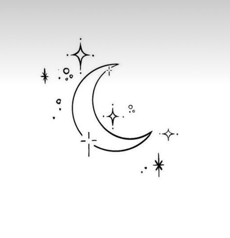 Crescent Moon Hip Tattoo, Moon Neck Tattoos Women, Waning Crescent Tattoo, Ankle Moon Tattoo, Simple Celestial Tattoo, Pretty Moon Tattoos, Waning Crescent Moon Tattoo, Waxing Crescent Moon Tattoo, Moon Wrist Tattoo