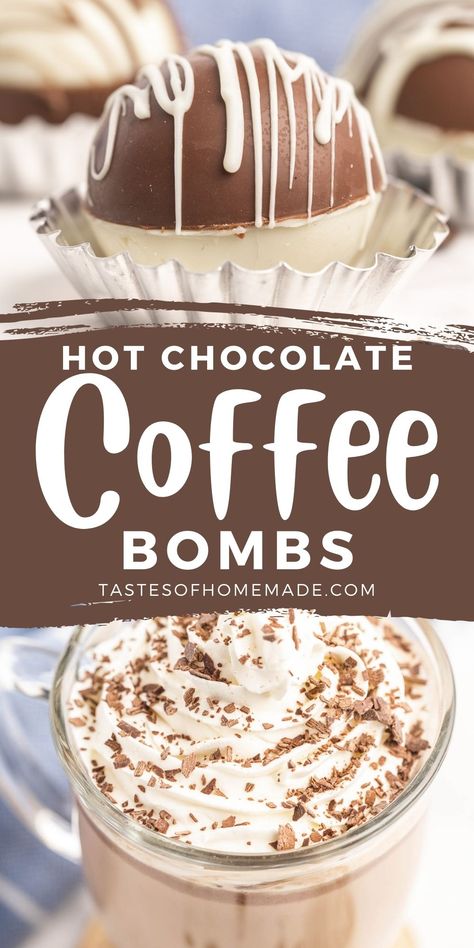 These mocha bombs are the caffeinated version of the popular drink, perfect for adults who need the extra buzz. Work Potluck, Instant Espresso, Hot Chocolate Cocoa, Diy Hot Chocolate, Hot Chocolate Gifts, Hot Chocolate Coffee, Hot Chocolate Drinks, Bombe Recipe, Mocha Coffee