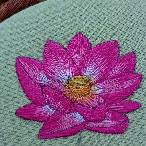 পদ্ম ফুল 🪷🪷💖 Beautiful Lotus flower embroidery #embroidery #embroideryart #lotus #lotusflower #🪷 #flowerphotography #flowermagic #floweraesthetic #flowers🌸 #flowerembroidery #needlework #needleart #embroiderydesign #embroiderytherapy❤ #embroideryartwork #embroideryhoops #hoopart #embroideryartist #embroideryflowers #handcfrafted #handembroidered #handembroidery #পদ্মফুল #সেলাই #হাতেরকাজ Lotus Flower Embroidery, Beautiful Lotus Flower, Flower Embroidery, Hand Embroidery Designs, Embroidery And Stitching, Lotus Flower, Embroidery Stitches, Hand Embroidery, Needlework