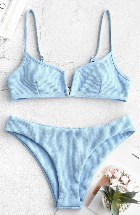 Summer Bathing Suits, Zaful Bikinis, Light Sky Blue, Trendy Swimsuits, Swimsuits Outfits, Cute Bathing Suits, Cute Swimsuits, Summer Bikinis, Cute Bikinis