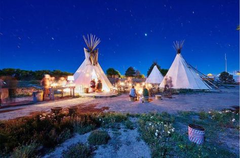 Located in Marfa, Texas, glamp it up in El Cosmico's safari tents & teepees! | Photo Credit: Herewith Bachelorette Party Unique, Marfa Tx, Marfa Texas, Awesome Bachelorette Party, Small Luxury Hotels, Camping Destinations, Big Bend National Park, West Texas, Big Bend