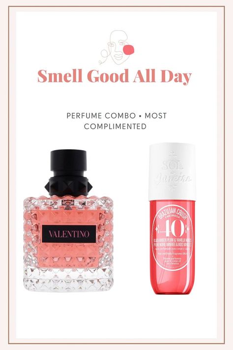 Fruity Scented Perfume, Fall Perfume Combos, Most Complimented Perfume, Perfume Layering Combinations, Complimented Perfume, Born In Roma Valentino, Combo Perfume, Perfume Combinations, Smell Good Combo