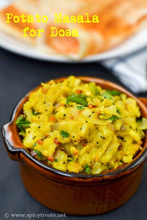 Aloo Masala Recipe Aloo Masala For Dosa, Dosa Aloo Masala, Aloo Masala Recipe, Masala Aloo Recipe, Masala Aloo, Avocado Egg Recipes, Aloo Masala, Simple Baking Recipes, Dal Recipes