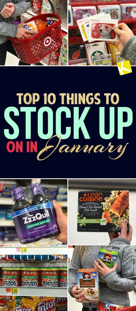 What To Stock Up On In January, Things To Stock Up On, Extreme Budgeting, Stock Pile, Frugal Wedding, Savings Tips, Emergency Supplies, Extreme Couponing, The Krazy Coupon Lady