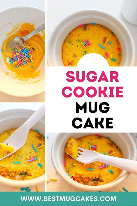 Don Sugar Cookie Mug Cake, No Egg Sugar Cookies, Cookie Mug Cake, Cakes Without Butter, Cookie Mug, Banana Bread Mug, Peanut Butter Mug Cakes, Cookie In A Mug, Inside Cake