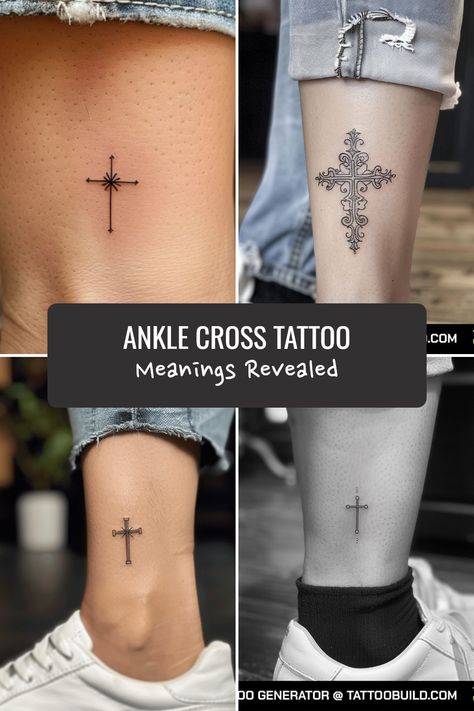 Discover the true meanings behind ankle cross tattoos. Uncover spiritual significance and hidden symbols for your next tattoo design. Explore unique ideas and find inspiration for your ankle tattoo! Ankle Cross Tattoo, Tattoos Meaning Strength, Cross Tattoo Meaning, Hidden Symbols, Unique Cross Tattoos, Shield Tattoo, Chain Tattoo, Cross Tattoos For Women, Free Tattoo Designs