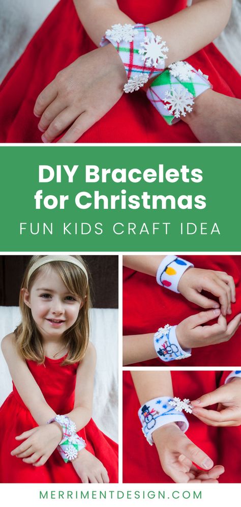 Looking for a fun and easy Christmas craft idea for kids? Make my easy DIY bracelets! These self-adhesive bracelets are cute to decorate with snowmen, red and green, Christmas lights, and more Christmas-themed drawings. Attach optional snowflakes using VELCRO brand fasteners. It's a great Christmas craft idea for teachers, church, homeschooling, and home, and they look super cute with Christmas dresses! Diy Christmas Bracelets, Red And Green Christmas Lights, Easy Diy Bracelets, Decorating With Snowmen, Green Christmas Lights, Easy Christmas Craft, Bracelets Christmas, Christmas Jewelry Diy, Paper Bracelet