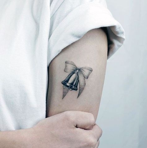 Bell Tattoo Ideas Simple, Bell Tattoo Ideas, Bell Jar Tattoo, Bells Tattoo, Bell Tattoo, Anime Tats, Belle Tattoo, Tattoo Ideas Simple, G Tattoo