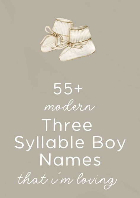 On the hunt for three syllable boy names? These long names for boys are all sooo full of character and totally in style for 2025 - whether you love cool baby names, totally rare baby names and uncommon baby names, or more cute baby names, this list of long boy names is FULL of baby boy names that I truly love! (Includes baby names and meanings!) Three Syllable Boy Names, Boy Names Uncommon, Long Boy Names, One Syllable Girl Names, Irish Boy Names, Names With Nicknames, Long Names